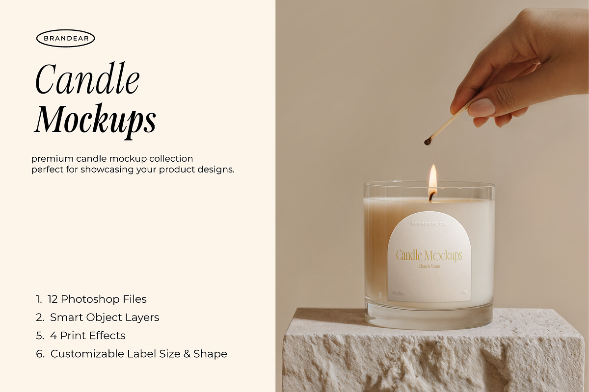 Candle Mockup Set, a Packaging Mockup by Brandear Design (Photo 2 of 17)