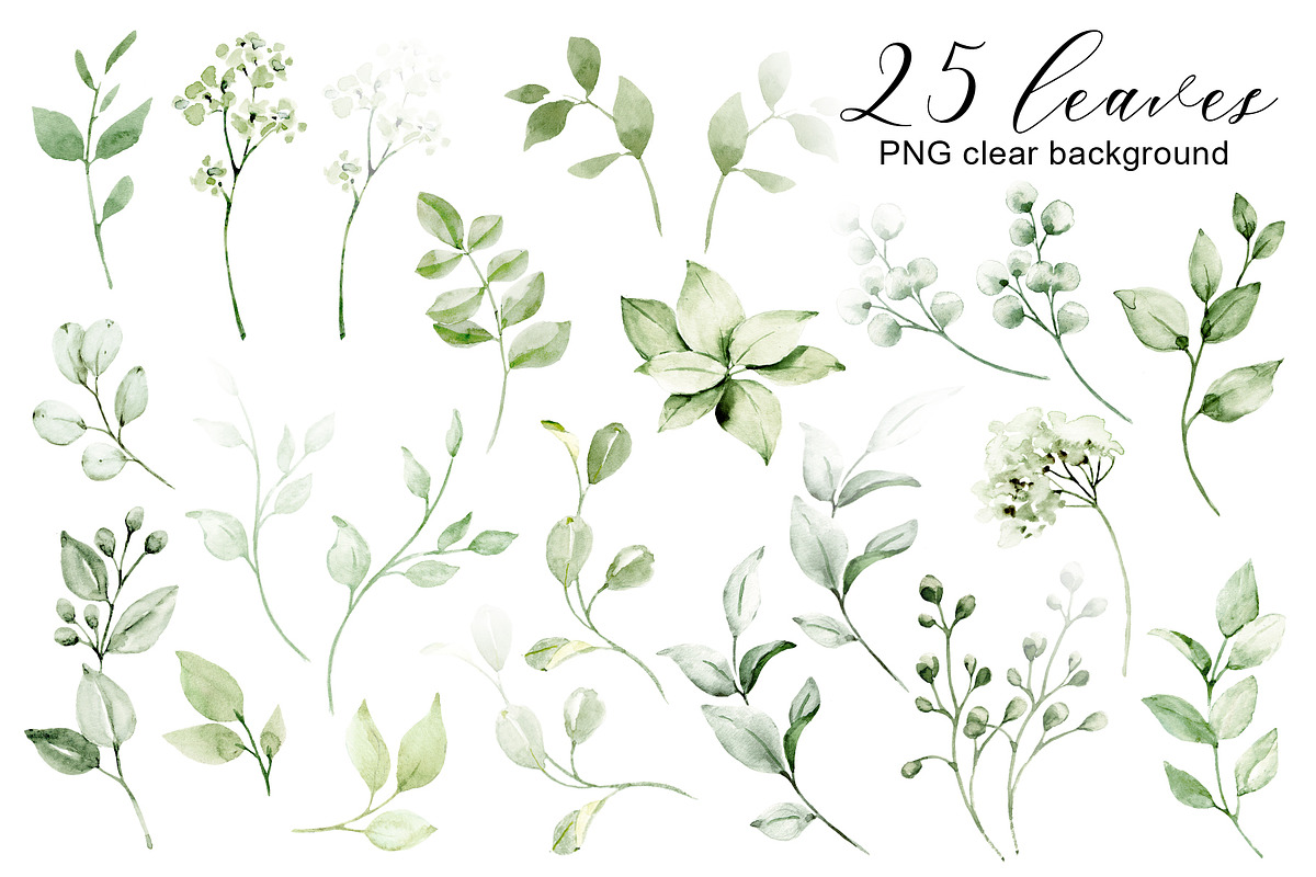 Leaves clipart set, Alphabet png., an Invitation Template by Larisa Maslova (Photo 9 of 13)