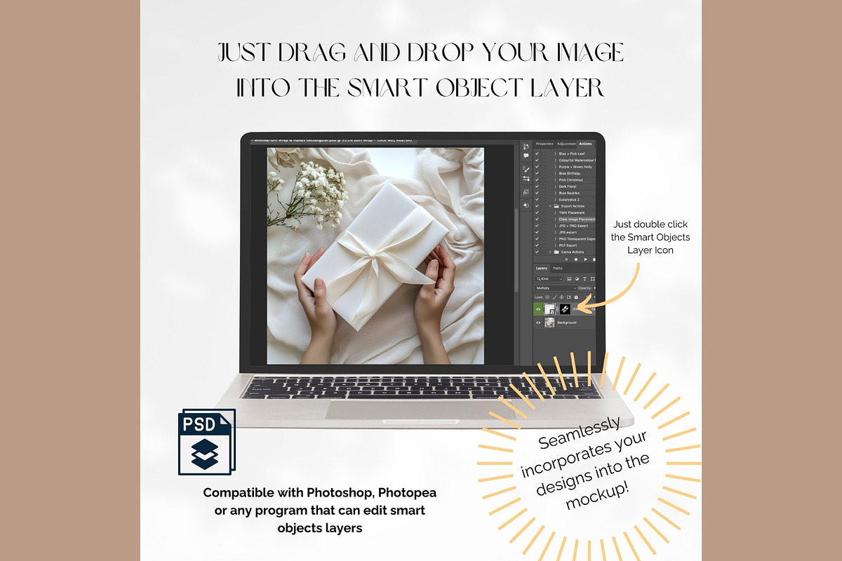 Minimal Gift Wrap Mockup WR011-01, a Books & Magazine Mockup by Callistemon Creative (Photo 2 of 9)