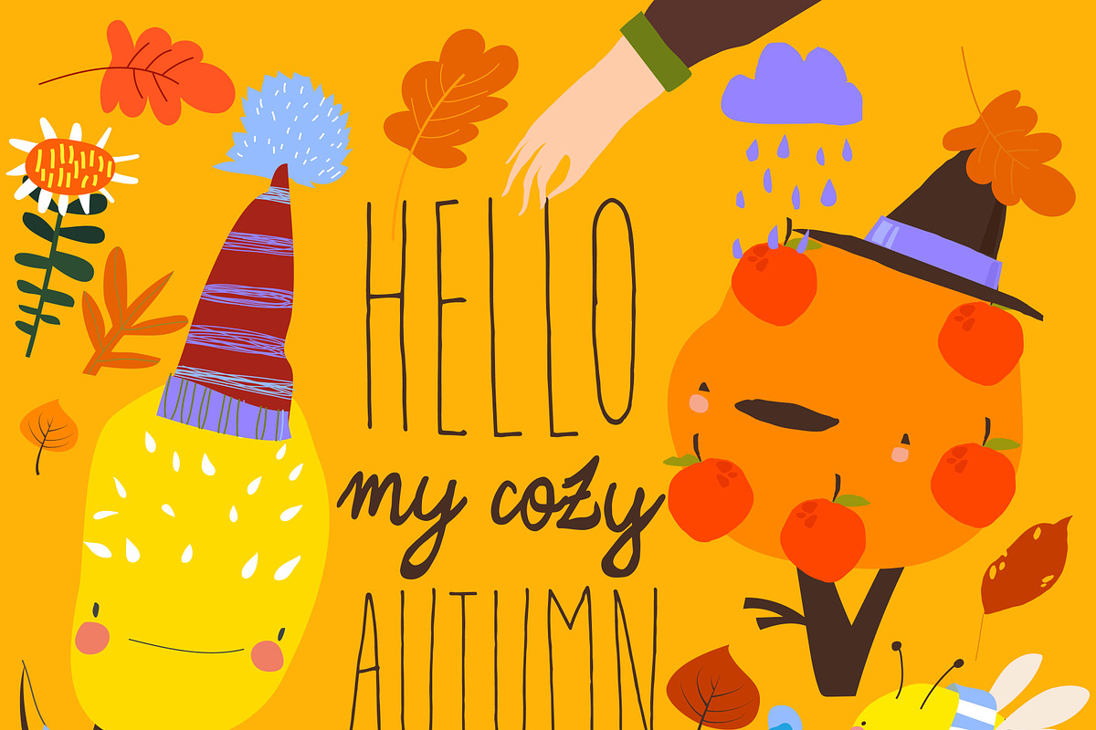 Autumn Color Trees and Pumpkins, a Seasonal Illustration by Maria Starus (Photo 3 of 3)