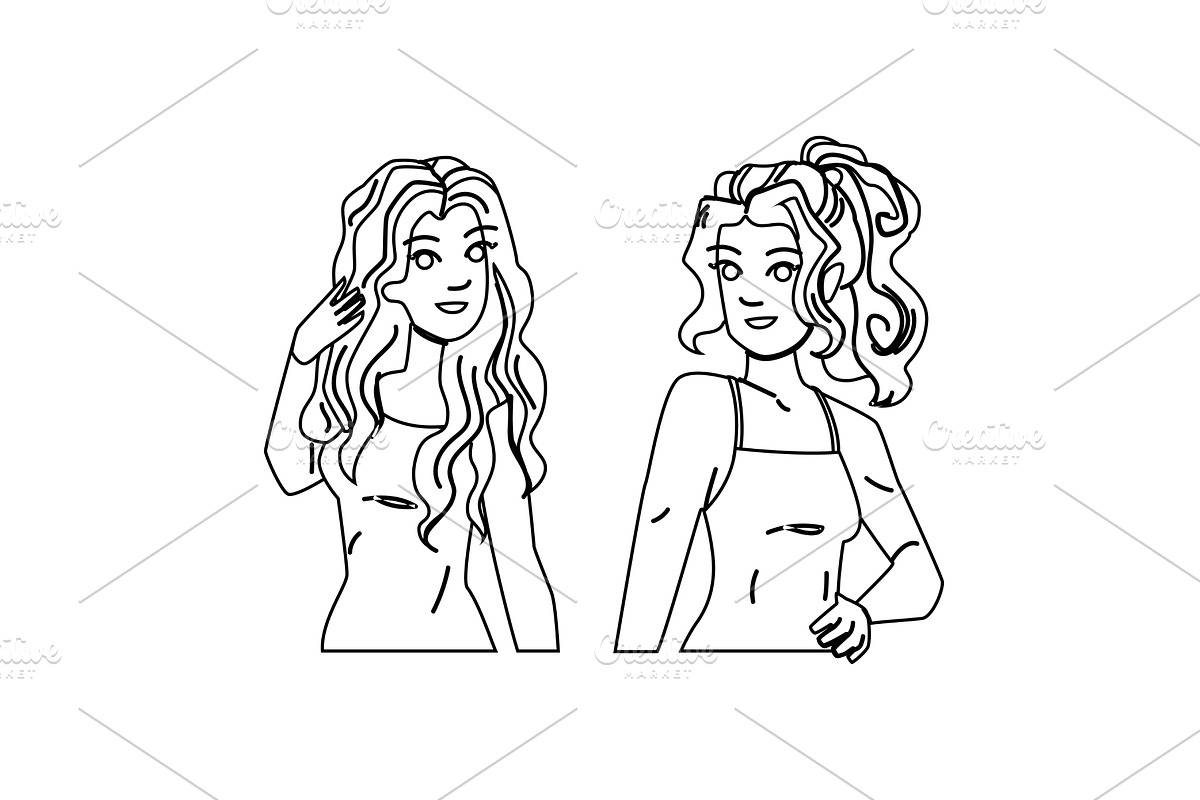 model hairstyle woman vector, a Person Illustration by pikepicture