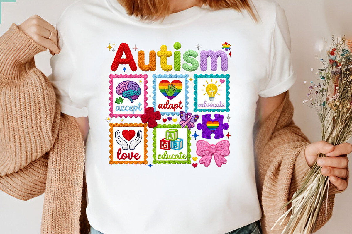 Faux Yarn Autism Awareness Coquette, an Illustration by CreationArt (Photo 4 of 6)
