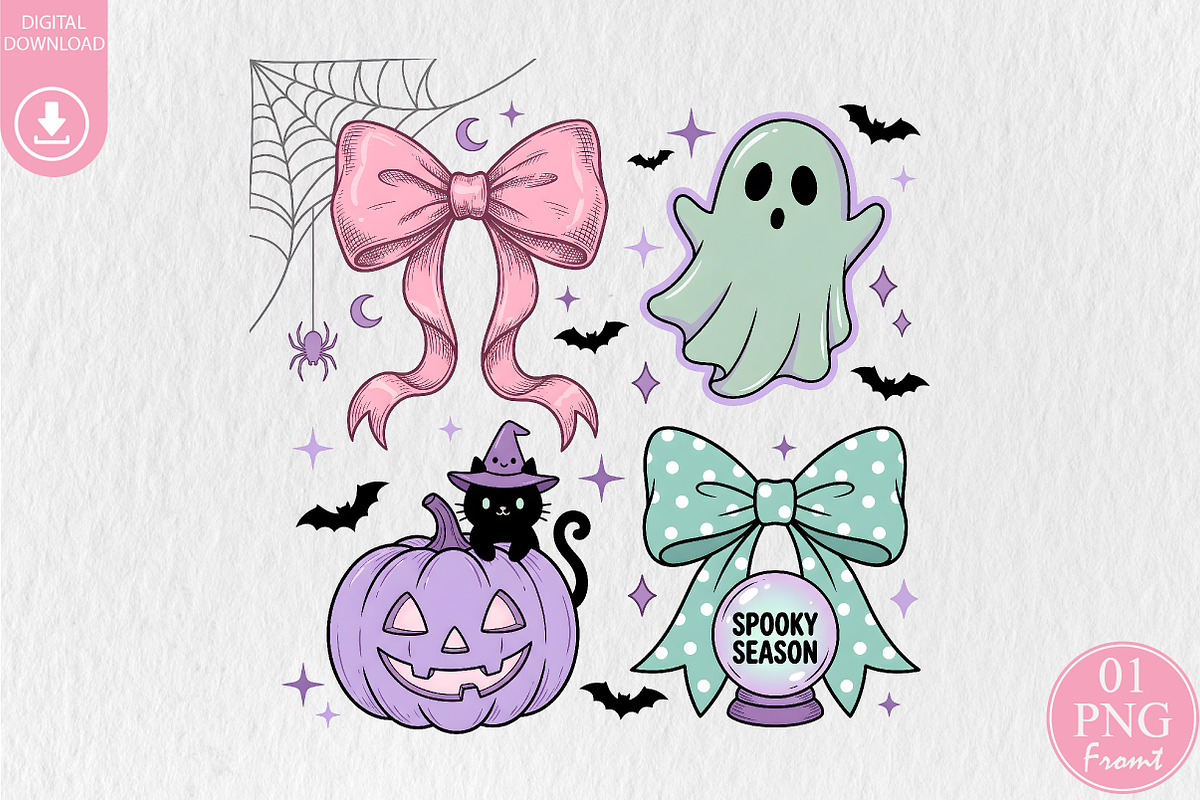 Coquette Halloween Sublimation PNG, a Seasonal Illustration by Rose Art (Photo 1 of 5)