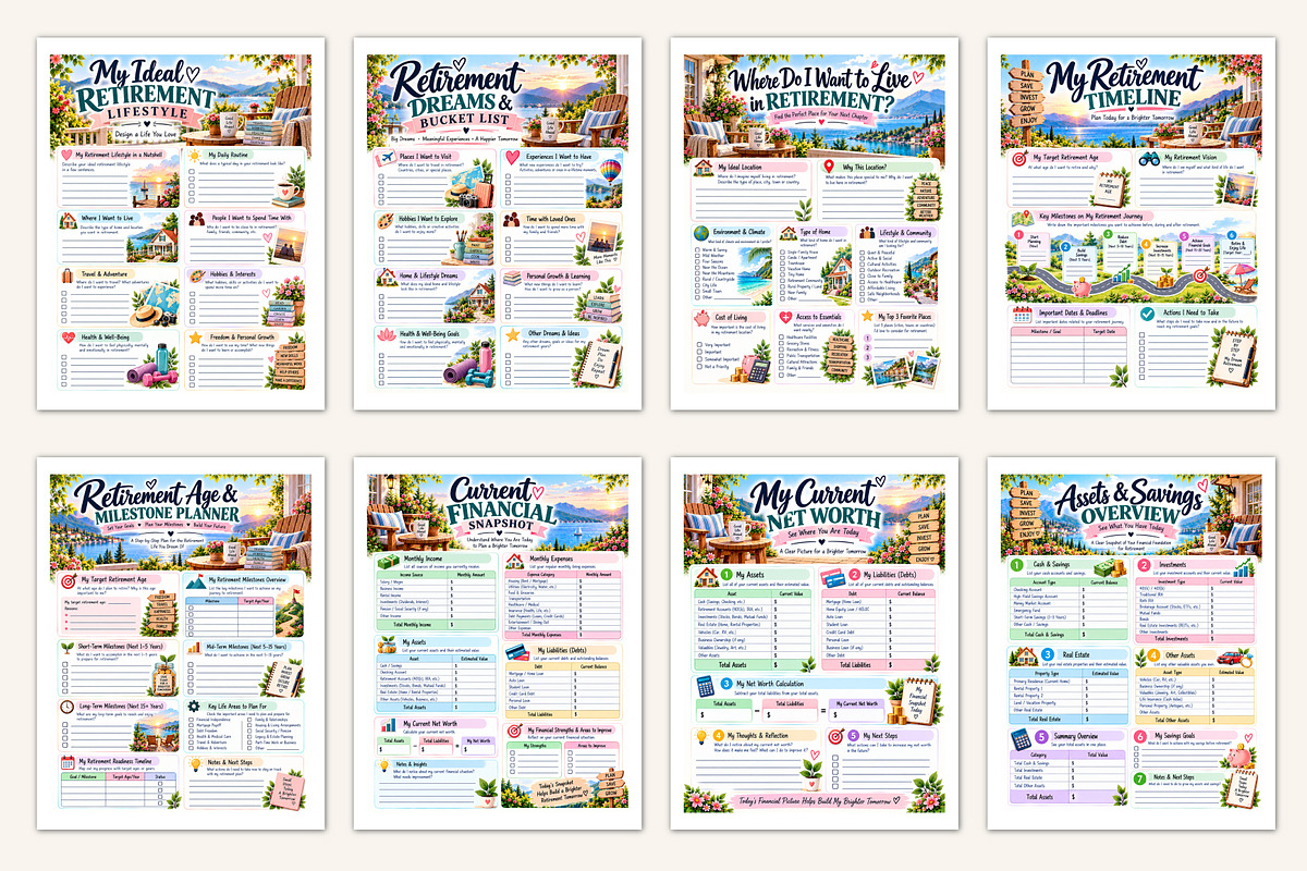 Retirement Planning Workbook, a Stationery Template by Designmela01 (Photo 2 of 5)