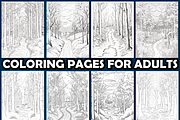 Winter Forest Shadows Coloring Page, an Animal Illustration by maggiesar (Thumbnail 3 of 4)