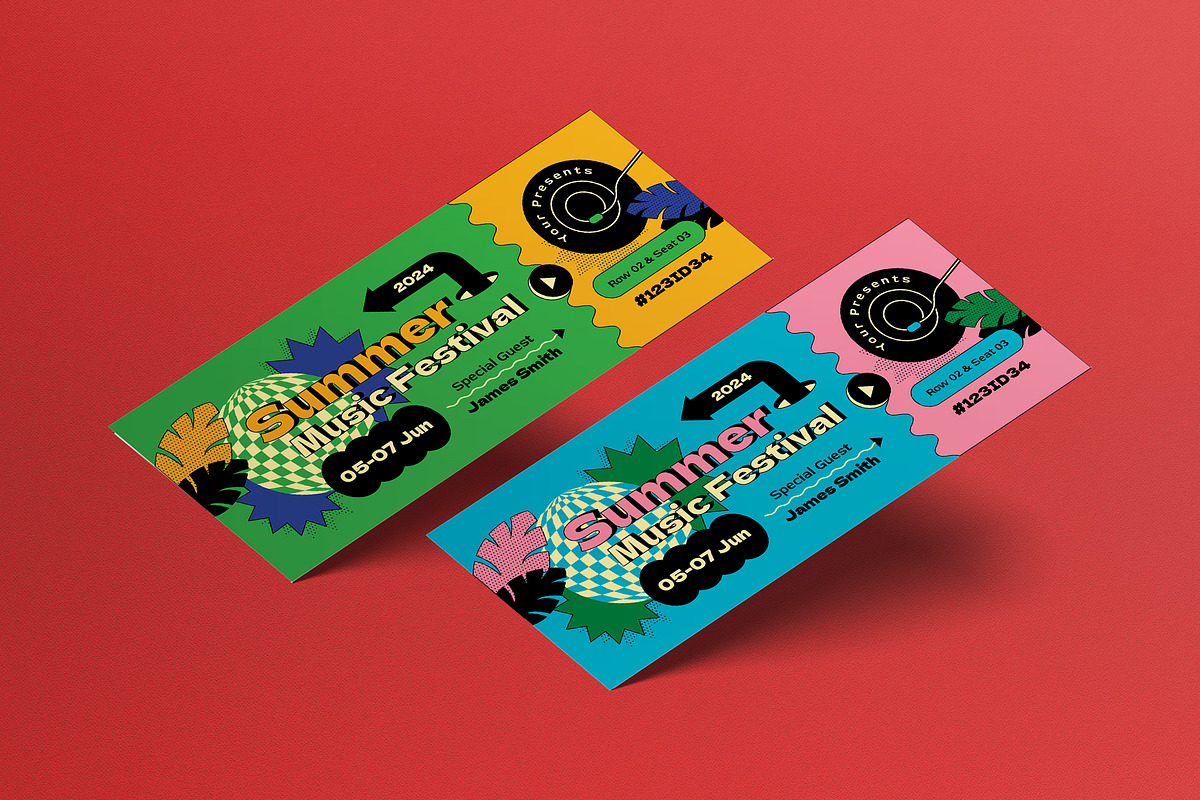 Summer Music Ticket, a Card Template by graphicook (Photo 1 of 3)
