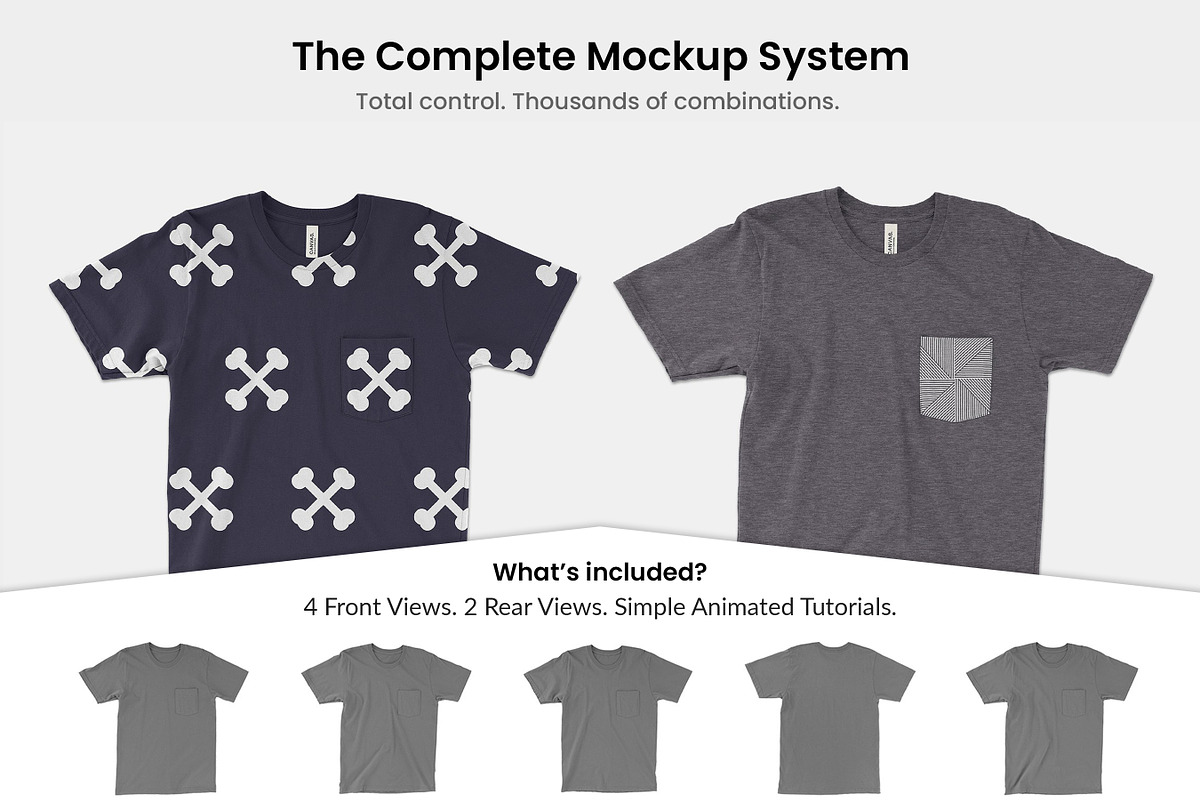 Bella Canvas 3021 Pocket Tee Mockups, a Shirt Mockup by Photific (Photo 3 of 6)