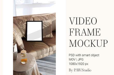 Video Photo Frame Mockup 3x4 Reel ao