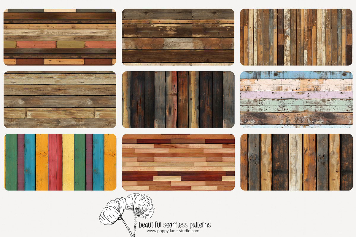 80 wood plank seamless pattern, a Pattern Graphic by Poppy Lane Studio (Photo 6 of 11)