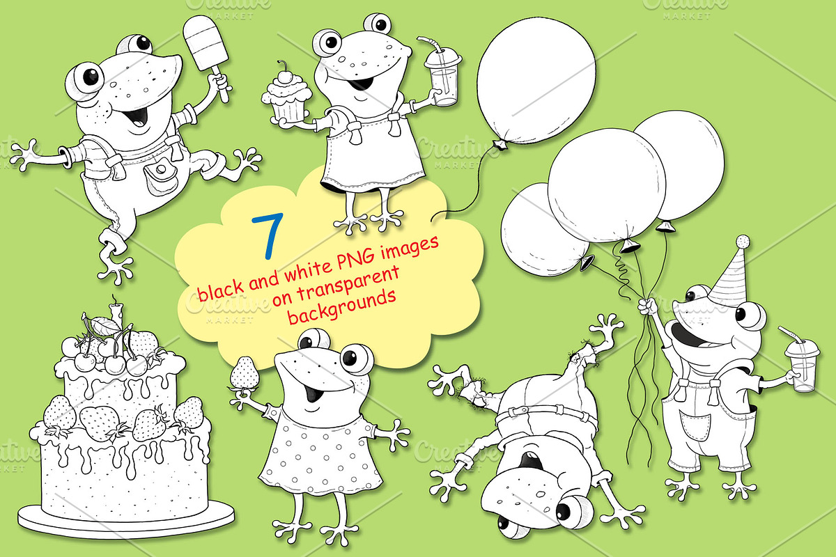 Cute and funny frogs having a party, an Illustration by Haso (Photo 3 of 5)