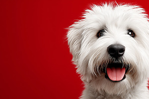 Fluffy white dog with happy, an Animal Photo by MistyDay