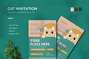 Cat - Birthday Invitation, a Print Template by VUNIRA (Thumbnail 1 of 2)