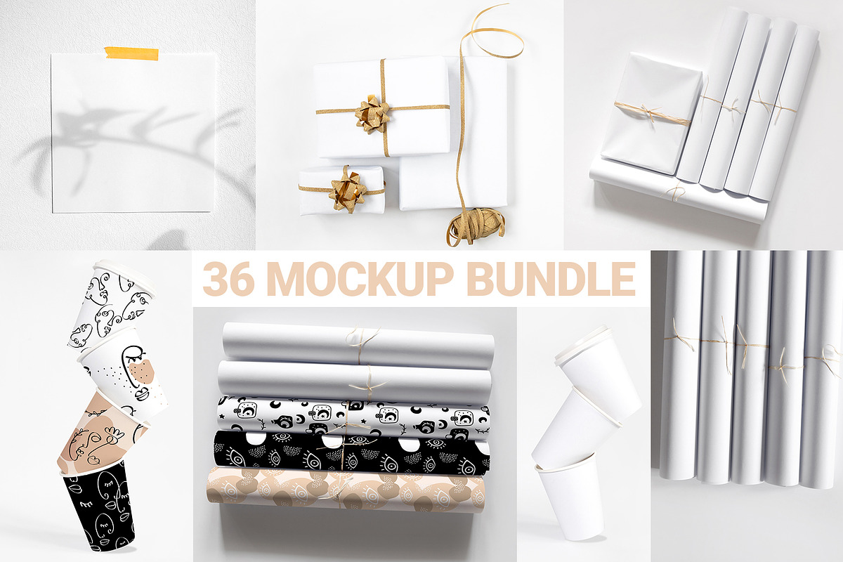 36 Minimalist Mockup Bundle, a Cups & Container Mockup by bazarova (Photo 2 of 11)