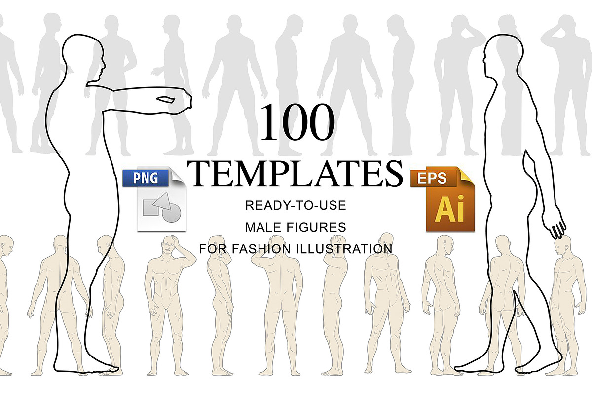 100 Vector Male Fashion Templates, a Healthcare Illustration by Simple Design (Photo 1 of 3)