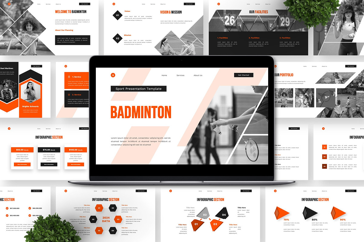 Badminton - Sport Google Slide, a Presentation Template by Deepslide Studio (Photo 3 of 6)