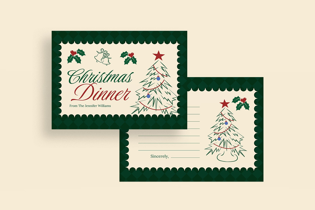 Christmas Greeting Card, a Card Template by graphicook (Photo 2 of 3)