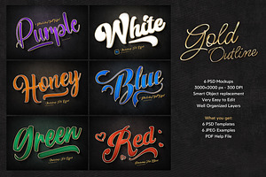 Gold Outline Text Effects