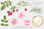 Forest Floral Clipart with Raspberry, an Illustration by WatercolorWind (Thumbnail 13 of 14)