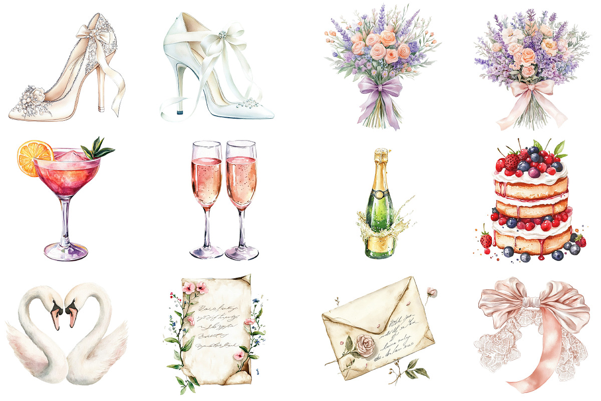 Whimsy Hand-drawn Watercolor Wedding, an Illustration by DreamCafeArt (Photo 3 of 8)