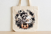Cute Ghost and Raccoon Halloween, a Seasonal Illustration by CraftArtStudio (Thumbnail 2 of 4)