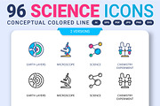 96 Science icons, an Outline Icon by vectorstank (Thumbnail 1 of 14)