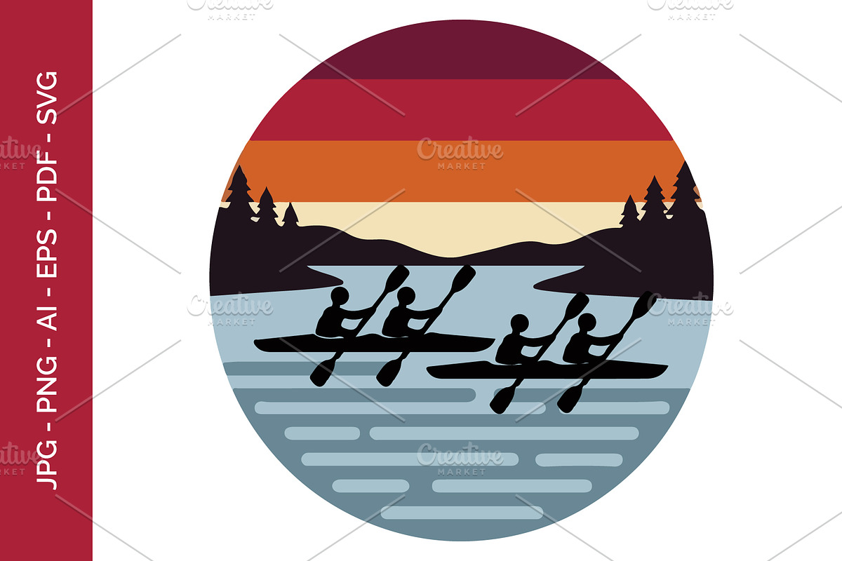 Twin Kayaks on Water vector art, a Sport Illustration by nandinigraphics (Photo 1 of 3)