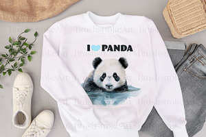 Watercolor Panda Clipart, Cute Panda