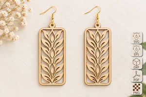 Filigree Rectangle Earrings SVG