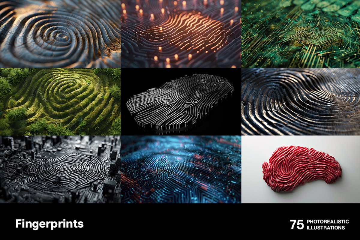Fingerprints, a Decorative Illustration by Handmadefont