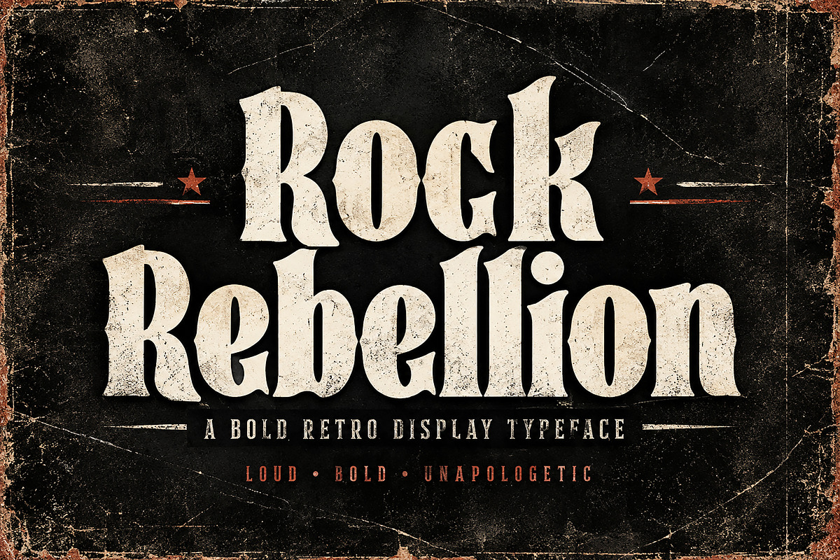 Rock Rebellion, a Serif Font by Wow Magic (Photo 1 of 5)
