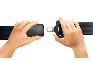 Hands seat belts. Realistic hand, a Transportation Illustration by Stock-Smart-Start