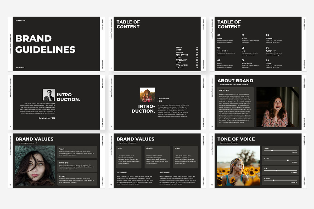 Brand Guidelines PowerPoint Template, a Presentation Template by Gaize (Photo 5 of 9)