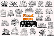 24 Floral Book SVG, Book with Flower, a Decorative Illustration by FancyDesignStudio (Thumbnail 1 of 9)