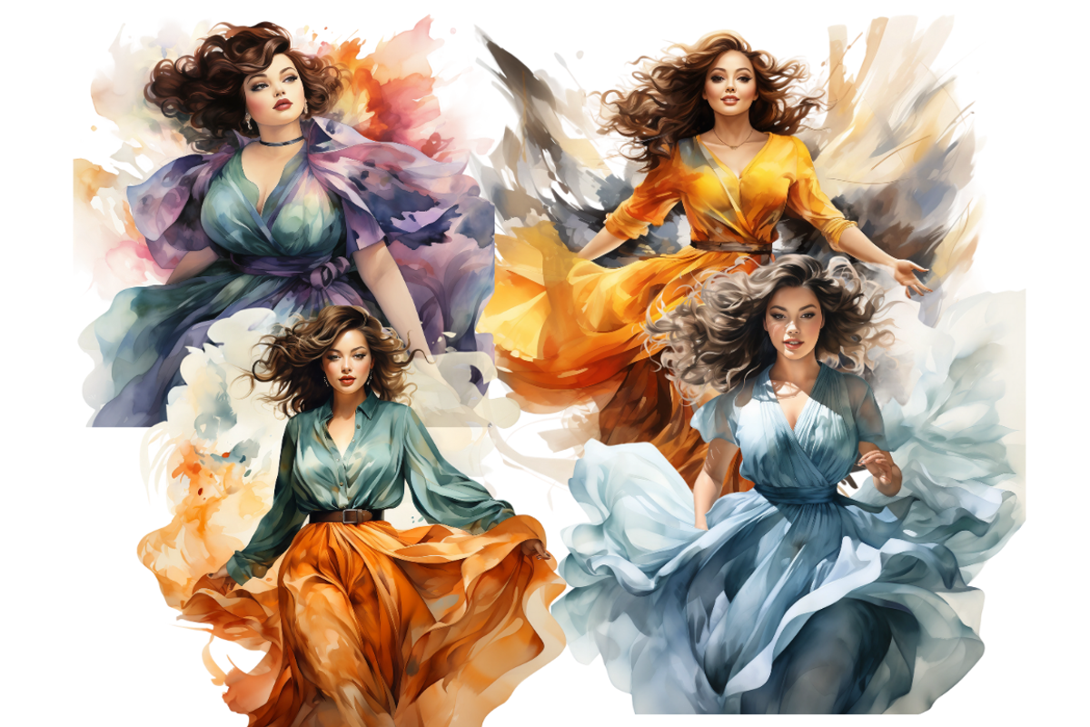 Watercolor Curvy Beauty Clipart, a Person Illustration by Mash Mash Stickers (Photo 6 of 9)