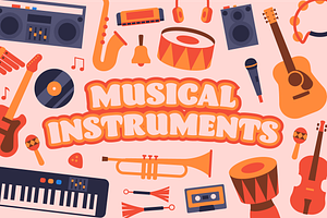 MUSICAL INSTRUMENTS ILLUSTRATIONS, an Illustration by Mark Skitsky