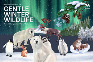 Gentle Winter Wildlife – Watercolor