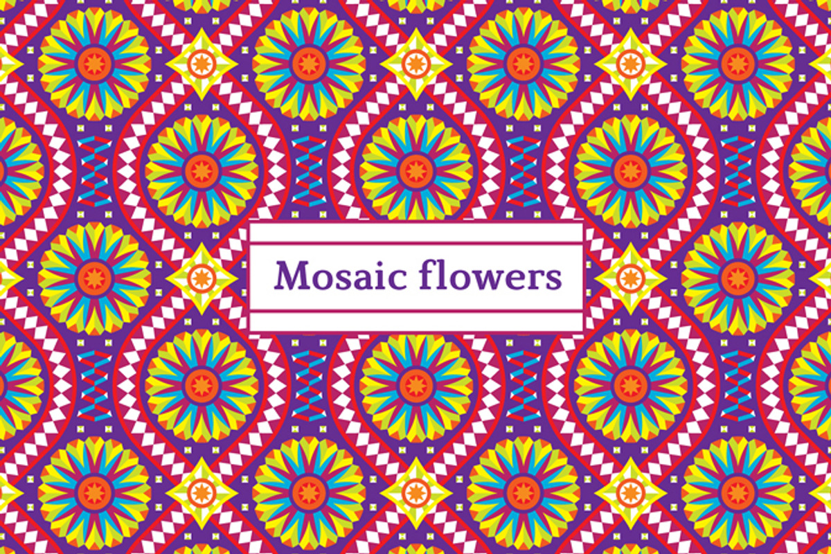 Mosaic flowers—Festive patterns, a Pattern Graphic by Zhurov (Photo 7 of 12)
