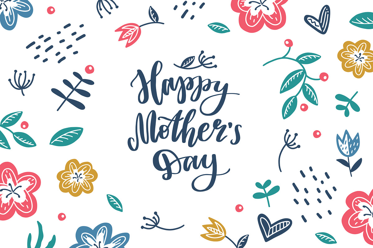 Happy Mother's Day cards & patterns, a Texture Illustration by redcollegiya design (Photo 4 of 8)