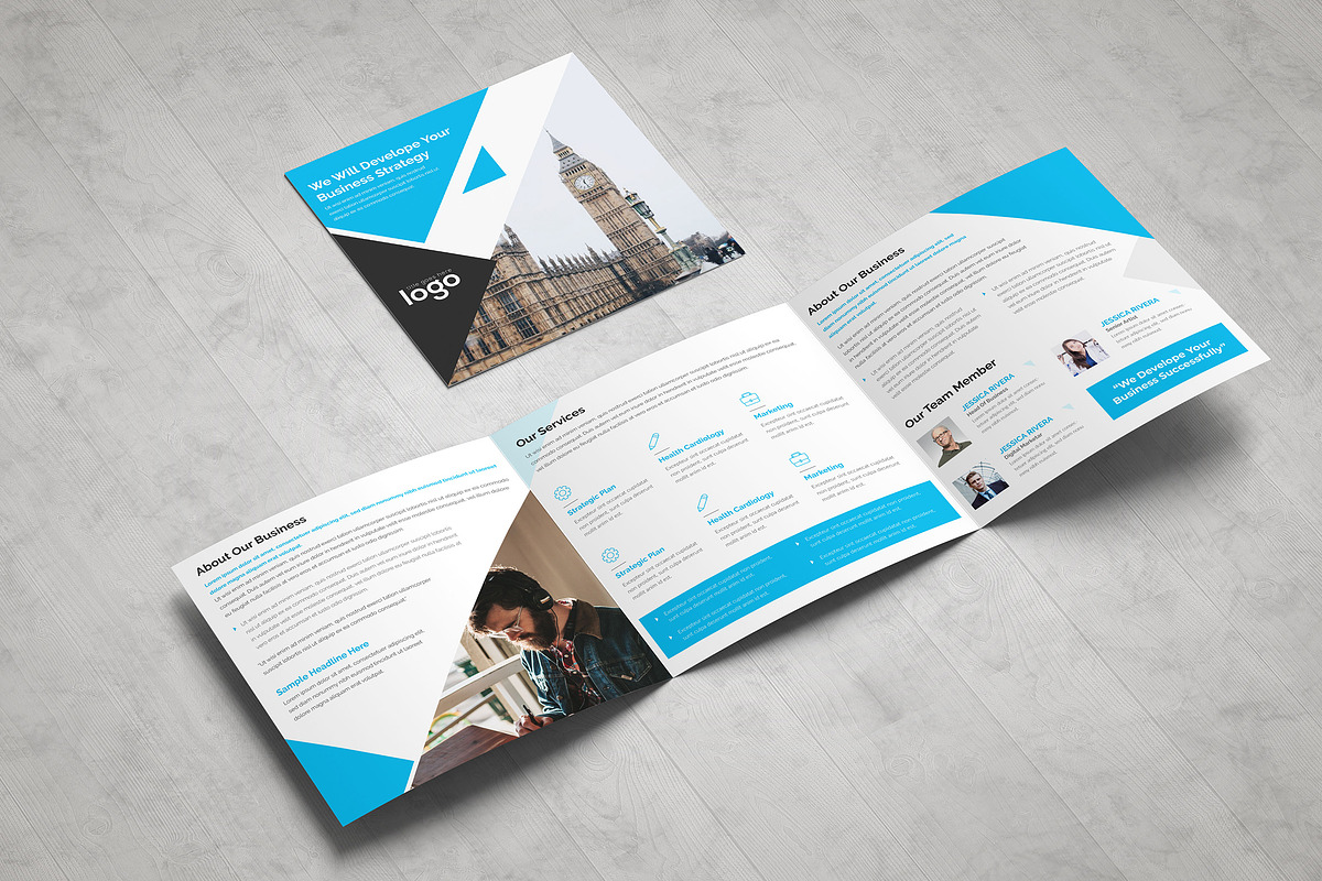 Corporate Square Tri fold Brochure, a Brochure Template by ZAAS (Photo 1 of 5)