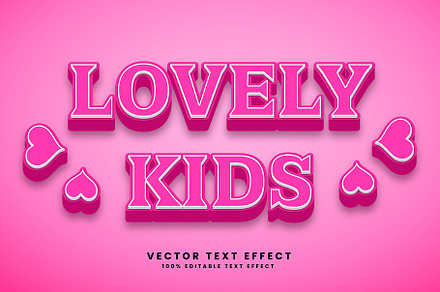Lovely Kids Vector 3d Text Effect