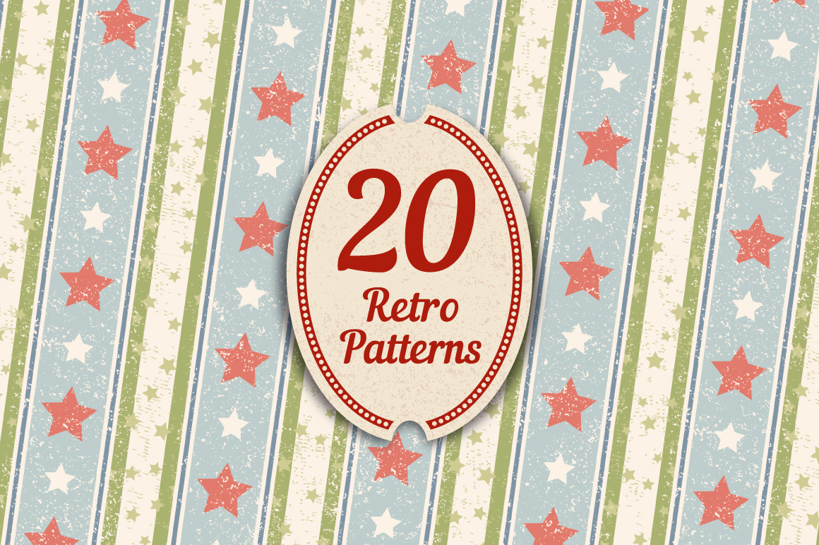 20 Retro Patterns, a Pattern Graphic by DeepFuze