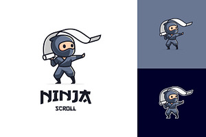 Ninja Scroll Vector Logo Mascot