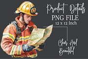 Cute Fire Department Watercolor Clip, an Illustration by Rose Art (Thumbnail 6 of 7)