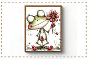 Whimsical Spring Frog Clipart, an Illustration by OK Design (Thumbnail 5 of 6)