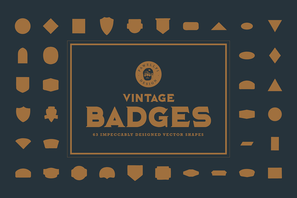 Vintage Badges Vector Shapes, an Object Graphic by pawellpi (Photo 1 of 6)