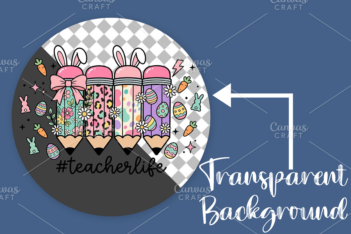 Easter Teacher Pencil PNG, an Illustration by Canvas Craft (Photo 2 of 6)