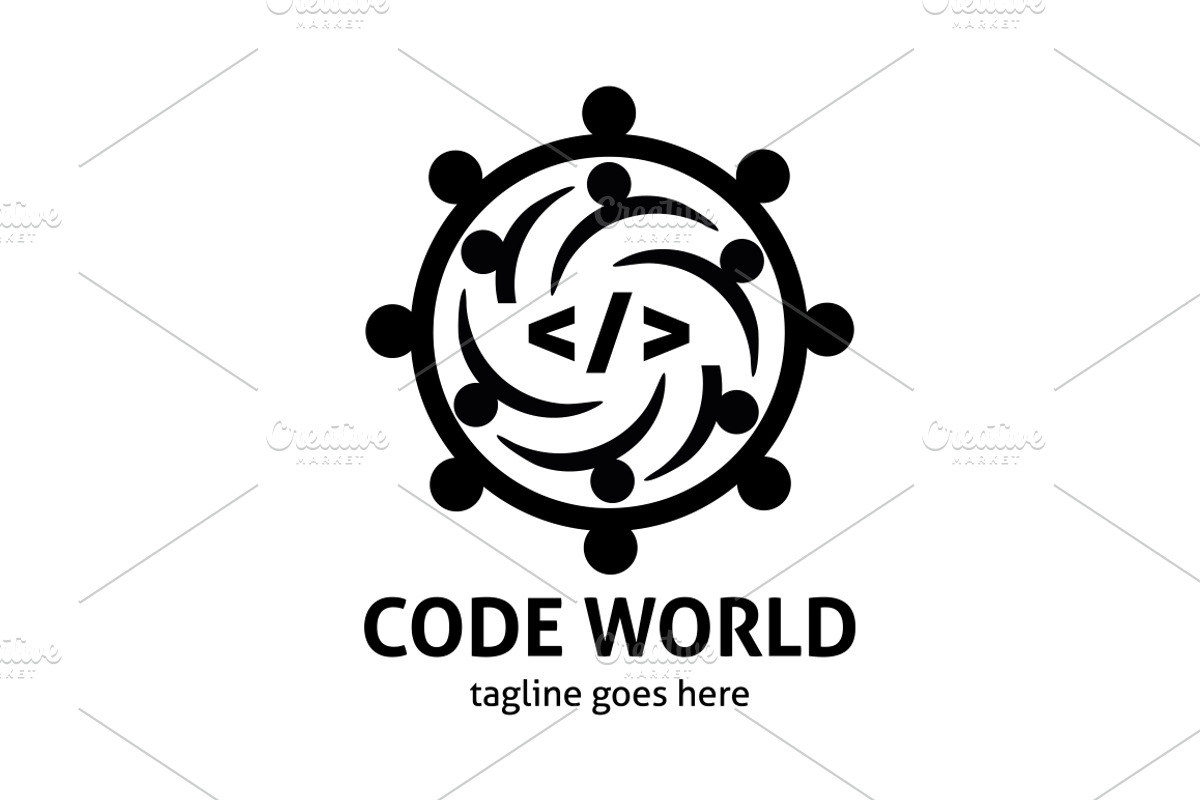 Code World Logo, a Branding & Logo Template by Design_Planet