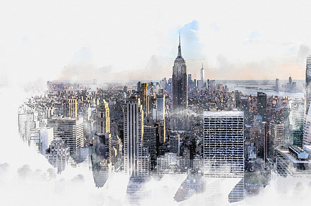 New York City Manhattan midtown, an Object Illustration by Maria Kray