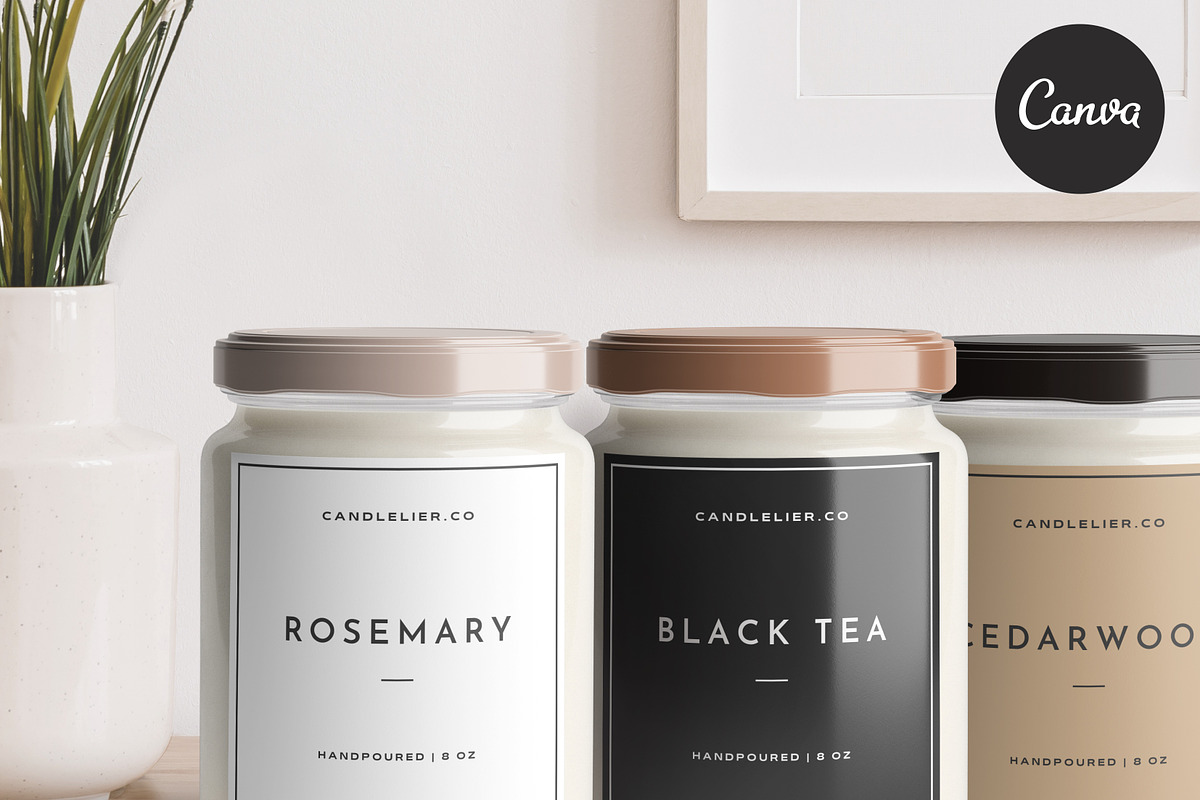 Canva Candle Label LA008 (Lima), a Stationery Template by Draca Design Co (Photo 1 of 3)