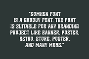 Somhen - Groovy Retro Font, a Sans Serif Font by QR Design Studio (Thumbnail 6 of 7)